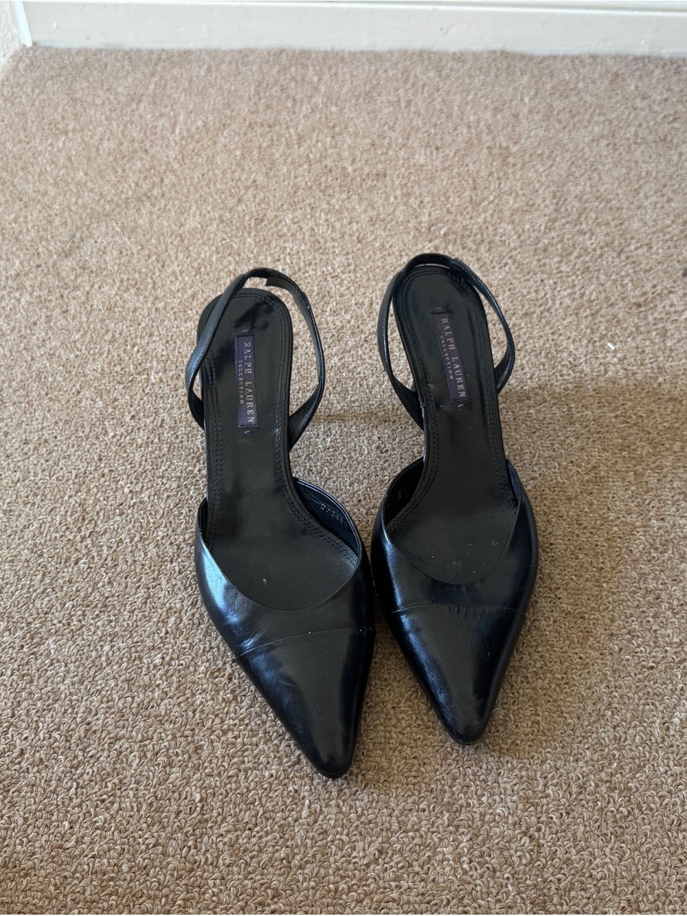 Black Pointed-Toe Slingback Pumps - Classic Women's Dress Shoes